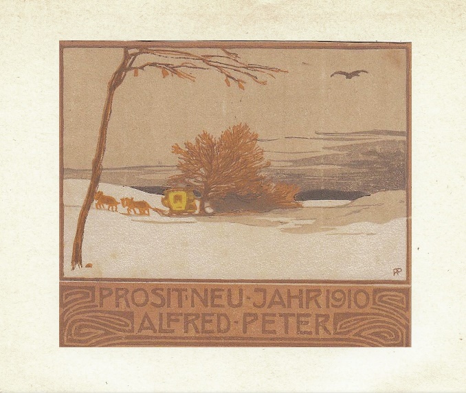 Reductie kleurhoutsnede van Alfred Peter  (SUI) uit 1910